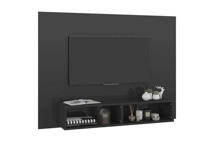 TV-taso seinälle korkeakiilto harmaa 120x23,5x90 cm - Harmaa - Tv taso & Mediataso