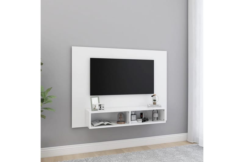 TV-taso seinälle valkoinen 120x23,5x90 cm lastulevy - Valkoinen - Huonekalut - TV- & Mediakalusteet - Tv taso & Mediataso