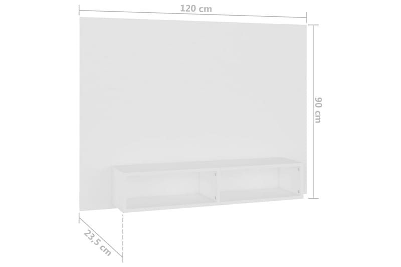 TV-taso seinälle valkoinen 120x23,5x90 cm lastulevy - Valkoinen - Huonekalut - TV- & Mediakalusteet - Tv taso & Mediataso
