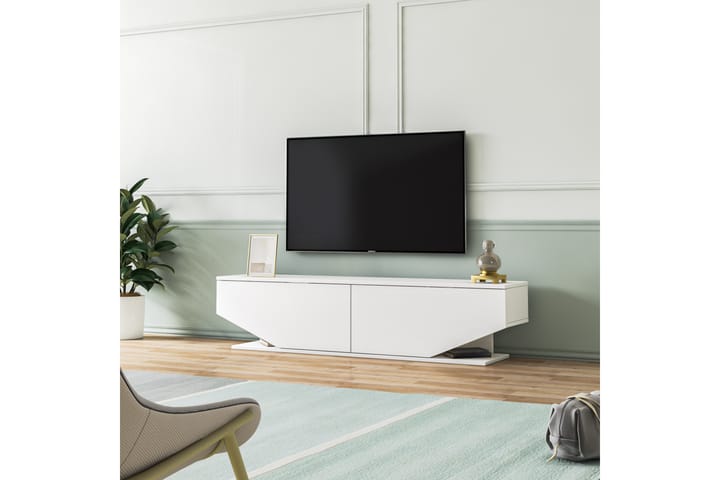 TV-taso Shauma 160 cm - Valkoinen - Tv taso & Mediataso