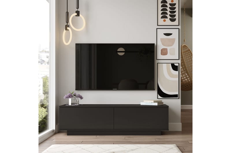 TV-taso Shiphard 140 cm - Musta - Huonekalut - TV- & Mediakalusteet - Tv taso & Mediataso
