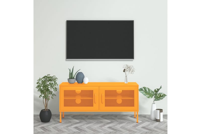 TV-taso sinapinkeltainen 105x35x50 cm teräs - Huonekalut - TV- & Mediakalusteet - Tv taso & Mediataso
