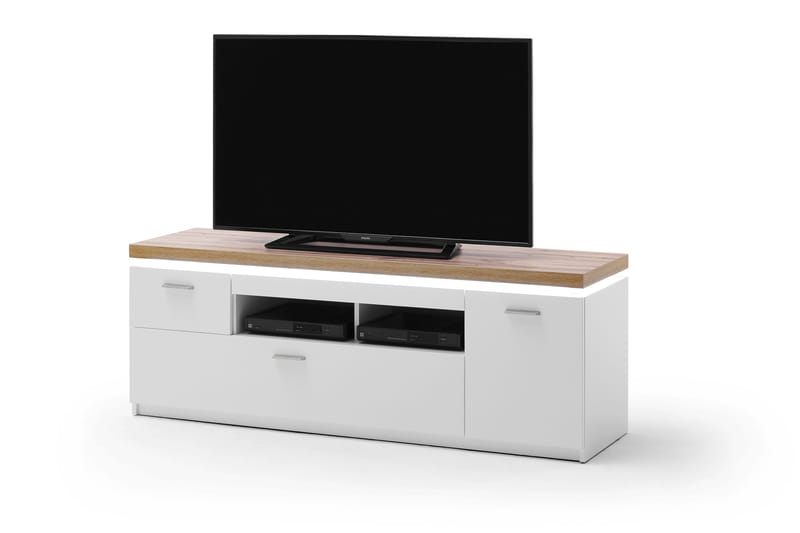 TV-taso Sirbaugh 156 cm - Valkoinen/Tammi - Huonekalut - TV- & Mediakalusteet - Tv taso & Mediataso