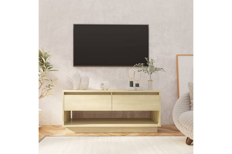 TV-taso Sonoma-tammi 102x41x44 cm lastulevy - Beige - Huonekalut - TV- & Mediakalusteet - Tv taso & Mediataso