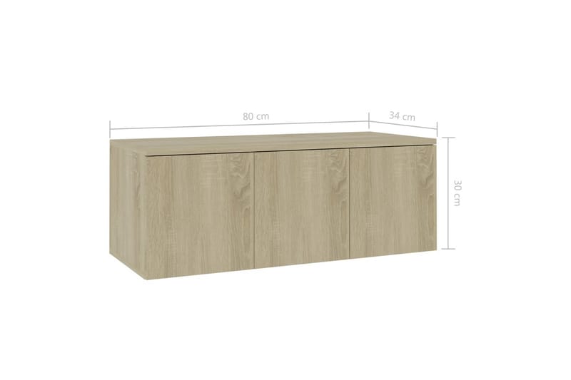 TV-taso Sonoma-tammi 80x34x30 cm lastulevy - Huonekalut - TV- & Mediakalusteet - Tv taso & Mediataso