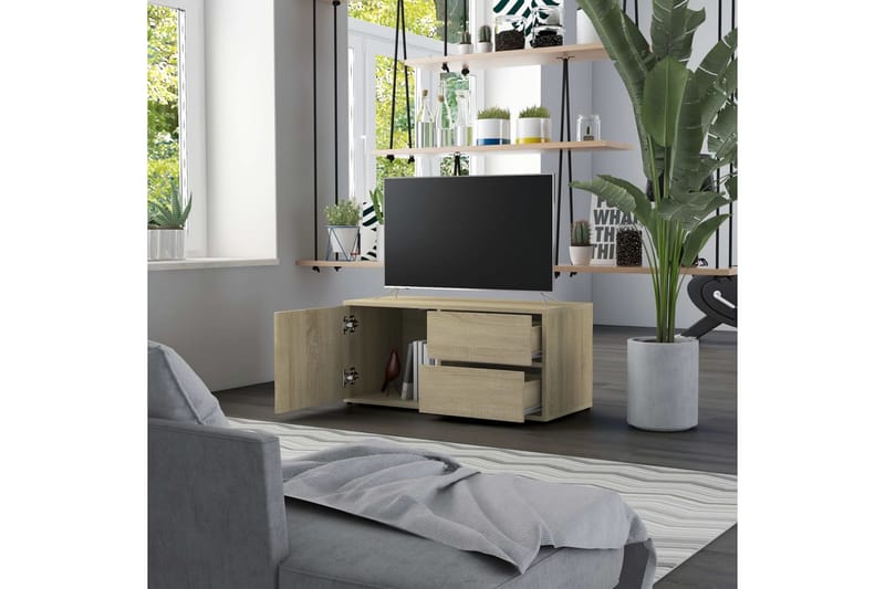 TV-taso Sonoma-tammi 80x34x36 cm lastulevy - Huonekalut - TV- & Mediakalusteet - Tv taso & Mediataso