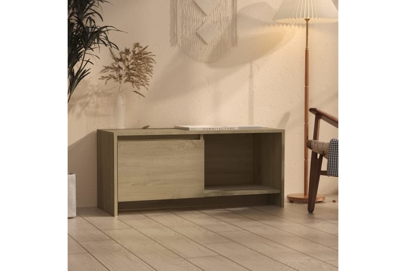 TV-taso Sonoma tammi 90x35x40 cm lastulevy - Beige - Tv taso & Mediataso