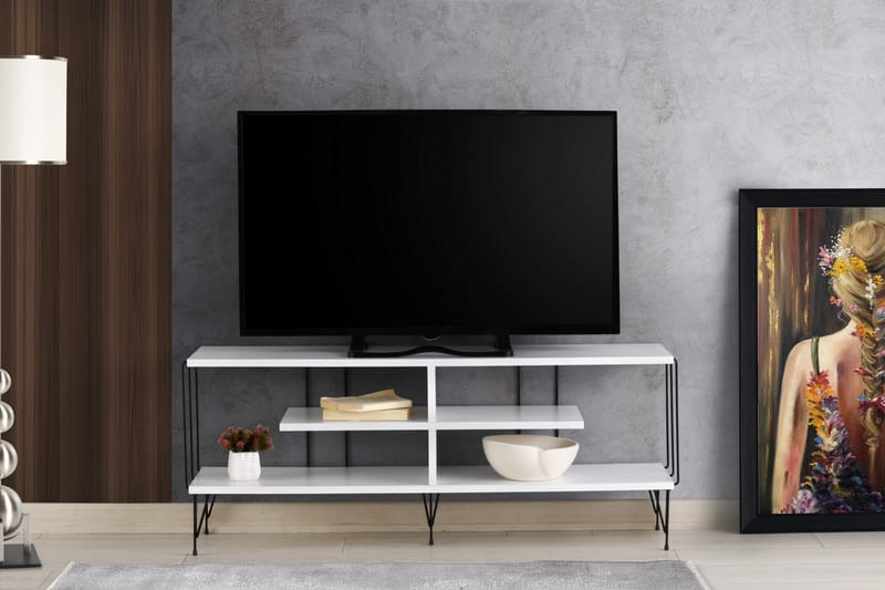 TV-taso Steinhagen 120 cm - Valkoinen - Huonekalut - TV- & Mediakalusteet - Tv taso & Mediataso
