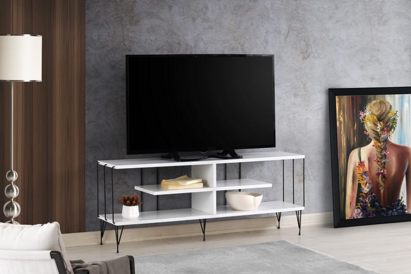 TV-taso Steinhagen 120 cm - Valkoinen - Huonekalut - TV- & Mediakalusteet - Tv taso & Mediataso