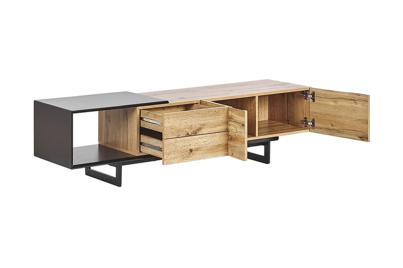 TV-taso Sticciano 160x39 cm - Vaalea puu/musta - Huonekalut - TV- & Mediakalusteet - Tv taso & Mediataso