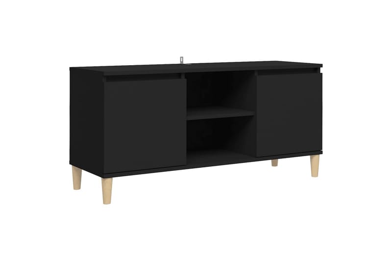 TV-taso täyspuiset jalat musta 103,5x35x50 cm - Musta - Huonekalut - TV- & Mediakalusteet - Tv taso & Mediataso