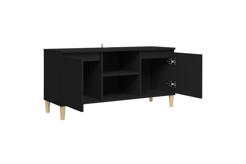 TV-taso täyspuiset jalat musta 103,5x35x50 cm - Musta - Huonekalut - TV- & Mediakalusteet - Tv taso & Mediataso