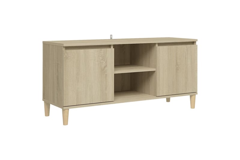 TV-taso täyspuiset jalat Sonoma-tammi 103,5x35x50 cm - Ruskea - Huonekalut - TV- & Mediakalusteet - Tv taso & Mediataso