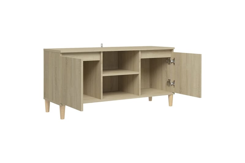 TV-taso täyspuiset jalat Sonoma-tammi 103,5x35x50 cm - Ruskea - Huonekalut - TV- & Mediakalusteet - Tv taso & Mediataso