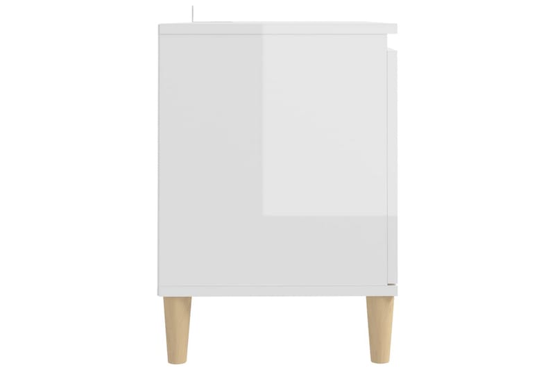 TV-taso täyspuiset jalat valkoinen 103,5x35x50 cm - Korkeakiiltovalkoinen - Huonekalut - TV- & Mediakalusteet - Tv taso & Mediataso