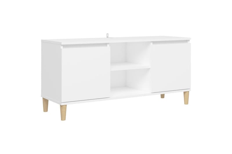 TV-taso täyspuiset jalat valkoinen 103,5x35x50 cm - Huonekalut - TV- & Mediakalusteet - Tv taso & Mediataso