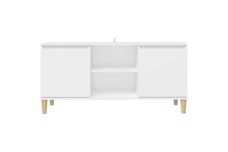 TV-taso täyspuiset jalat valkoinen 103,5x35x50 cm - Huonekalut - TV- & Mediakalusteet - Tv taso & Mediataso