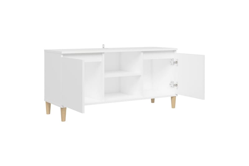 TV-taso täyspuiset jalat valkoinen 103,5x35x50 cm - Huonekalut - TV- & Mediakalusteet - Tv taso & Mediataso