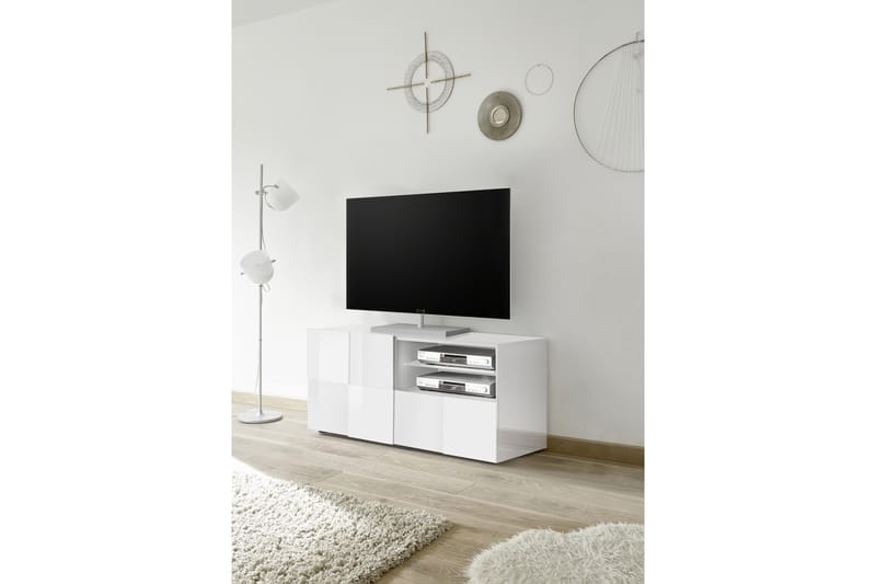 TV-taso Tabor 121 cm - Valkoinen Korkeakiilto - Huonekalut - TV- & Mediakalusteet - Tv taso & Mediataso
