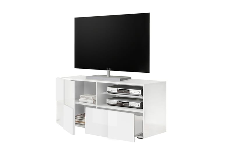 TV-taso Tabor 121 cm - Valkoinen Korkeakiilto - Huonekalut - TV- & Mediakalusteet - Tv taso & Mediataso