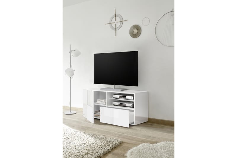 TV-taso Tabor 121 cm - Valkoinen Korkeakiilto - Huonekalut - TV- & Mediakalusteet - Tv taso & Mediataso