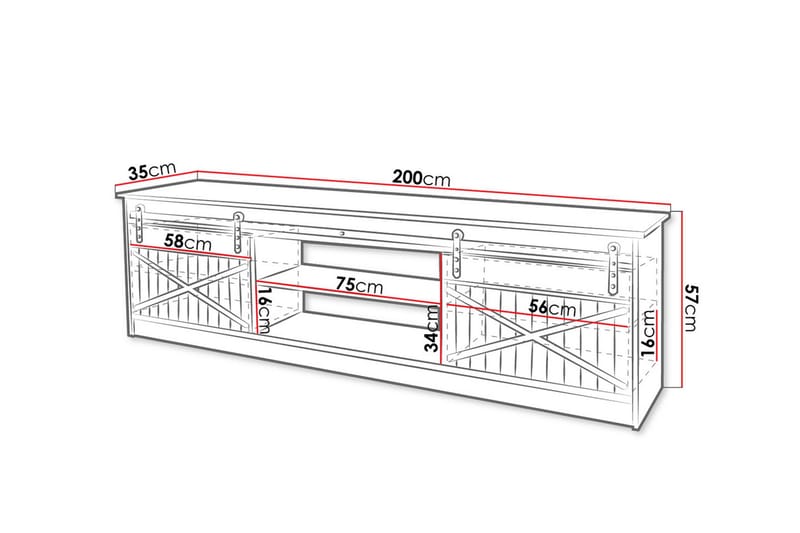 TV-Taso - Tammi - Huonekalut - TV- & Mediakalusteet - Tv taso & Mediataso