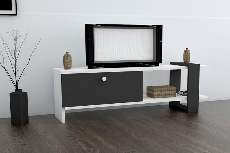 TV-taso Tasneem 120 cm - Valkoinen/Harmaa - Huonekalut - TV- & Mediakalusteet - Tv taso & Mediataso