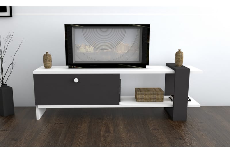 TV-taso Tasneem 120 cm - Valkoinen/Harmaa - Huonekalut - TV- & Mediakalusteet - Tv taso & Mediataso