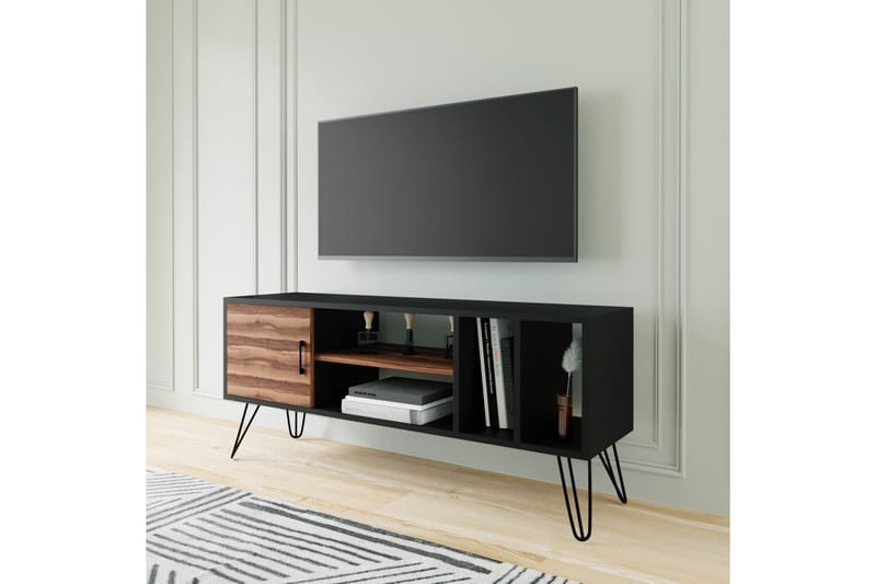 TV-taso TISSELT 150 cm - Musta/Ruskea - Huonekalut - TV- & Mediakalusteet - Tv taso & Mediataso