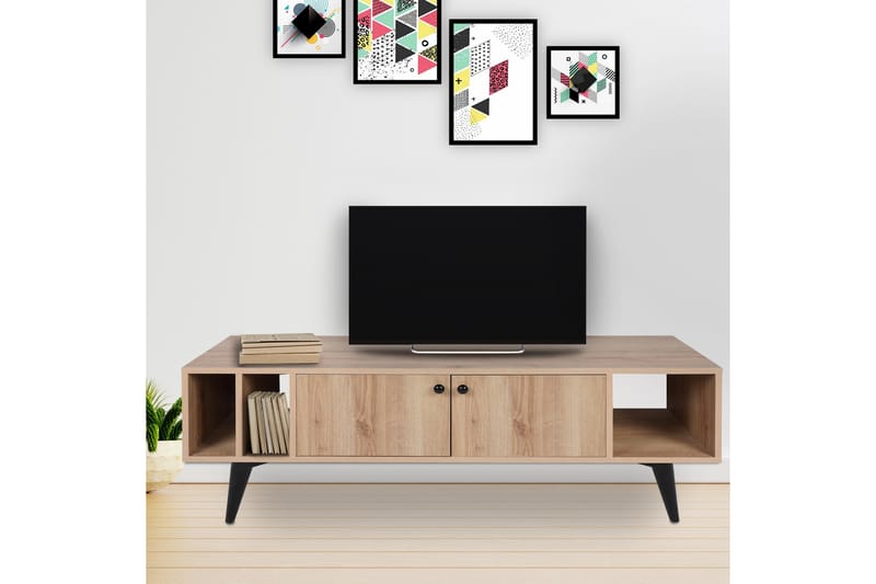 TV-taso Toruncenter 150 cm - Luonnonväri/Musta - Huonekalut - TV- & Mediakalusteet - Tv taso & Mediataso