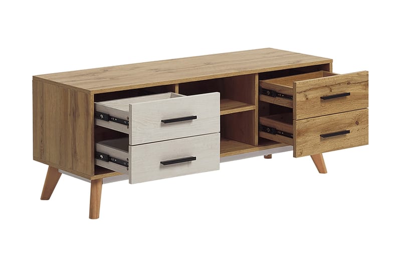 TV-taso Trapajugar 120 cm - Valkoinen - Huonekalut - TV- & Mediakalusteet - Tv taso & Mediataso