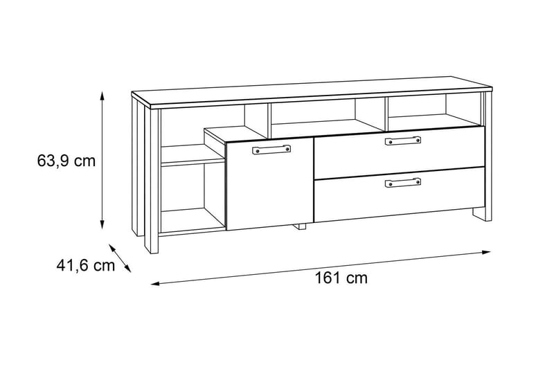 TV-taso Treknow 161 cm - Ruskea/Harmaa - Huonekalut - TV- & Mediakalusteet - Tv taso & Mediataso