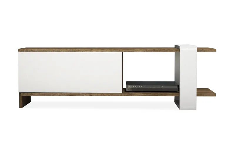 TV-taso Tyrsberget 120 cm, Ruskea/Valkoinen