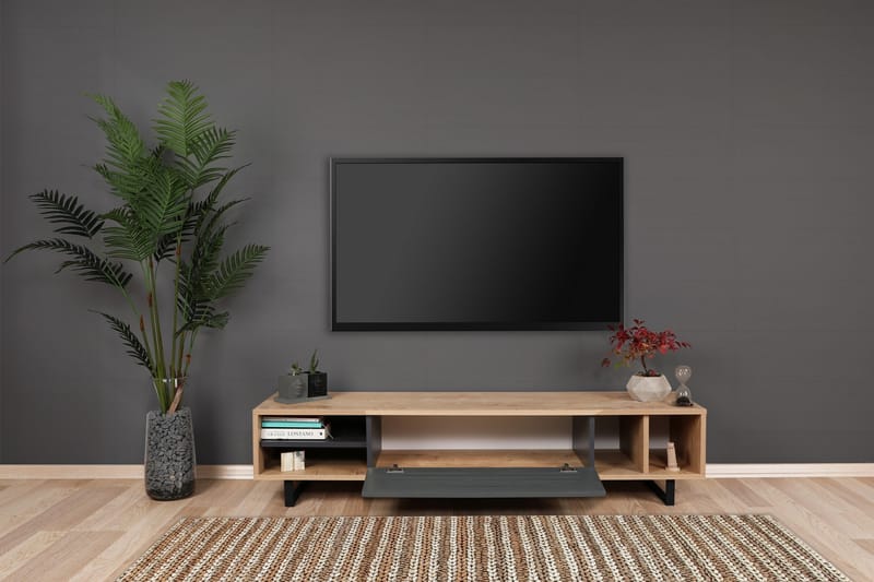 TV-taso Tyrsberget 160 cm - Ruskea/Harmaa - Huonekalut - TV- & Mediakalusteet - Tv taso & Mediataso