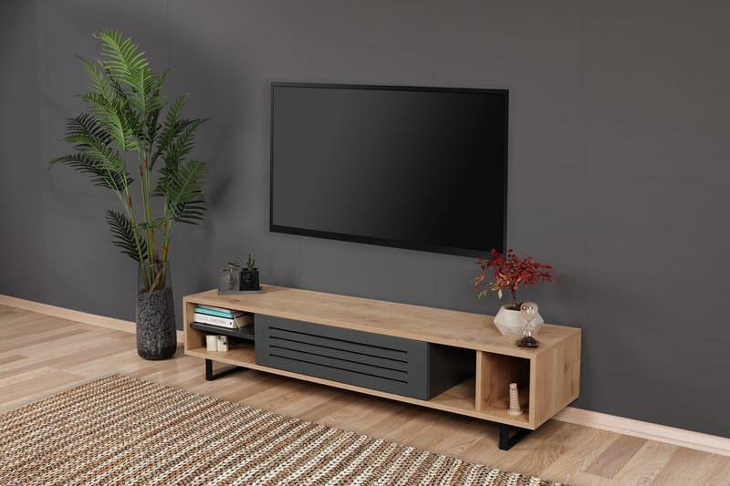 TV-taso Tyrsberget 160 cm - Ruskea/Harmaa - Huonekalut - TV- & Mediakalusteet - Tv taso & Mediataso