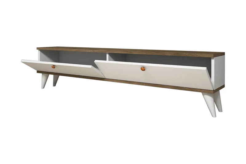 TV-taso Tyrsberget 160 cm - Valkoinen/Ruskea - Huonekalut - TV- & Mediakalusteet - Tv taso & Mediataso