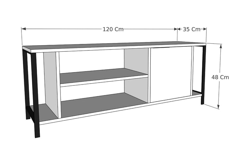 TV-taso Urgby 120x54 cm - Monivärinen - Tv taso & Mediataso