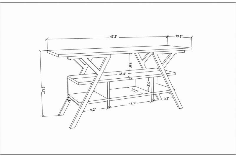 TV-taso Urgby 120x55 cm - Kulta - Tv taso & Mediataso