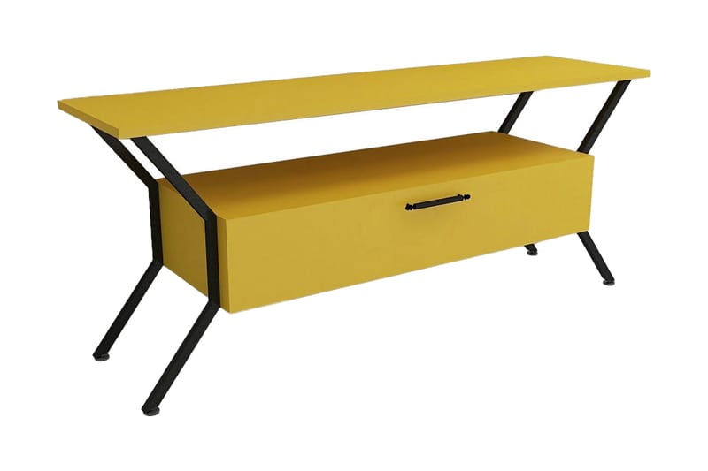 TV-taso Urgby 124x54 cm - Keltainen - Huonekalut - TV- & Mediakalusteet - Tv taso & Mediataso