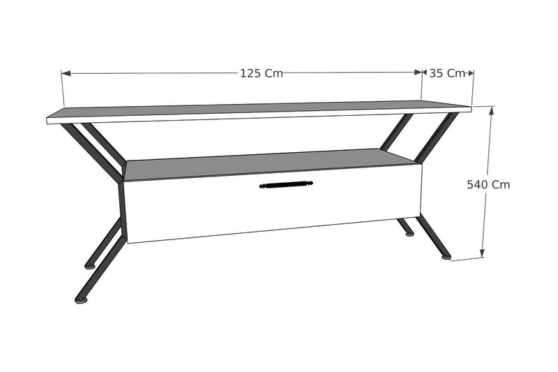 TV-taso Urgby 124x54 cm - Keltainen - Tv taso & Mediataso