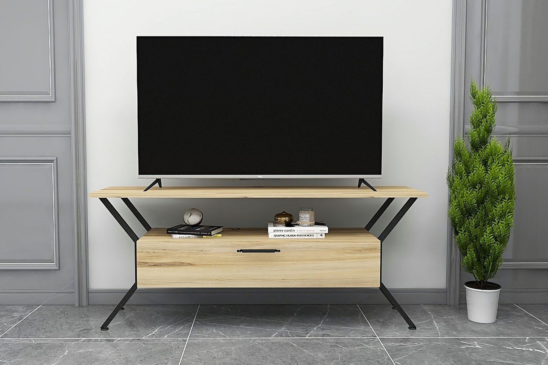 TV-taso Urgby 124x54 cm - Monivärinen - Huonekalut - TV- & Mediakalusteet - Tv taso & Mediataso