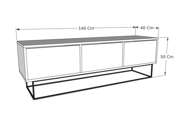 TV-taso Urgby 140x50 cm - Ruskea - Tv taso & Mediataso