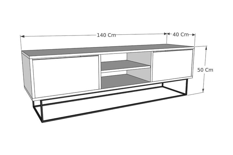 TV-taso Urgby 140x50 cm - Ruskea - Tv taso & Mediataso