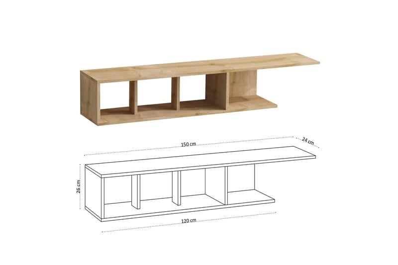 TV-taso Urgby 150x26 cm - Sininen - Huonekalut - TV- & Mediakalusteet - Tv taso & Mediataso