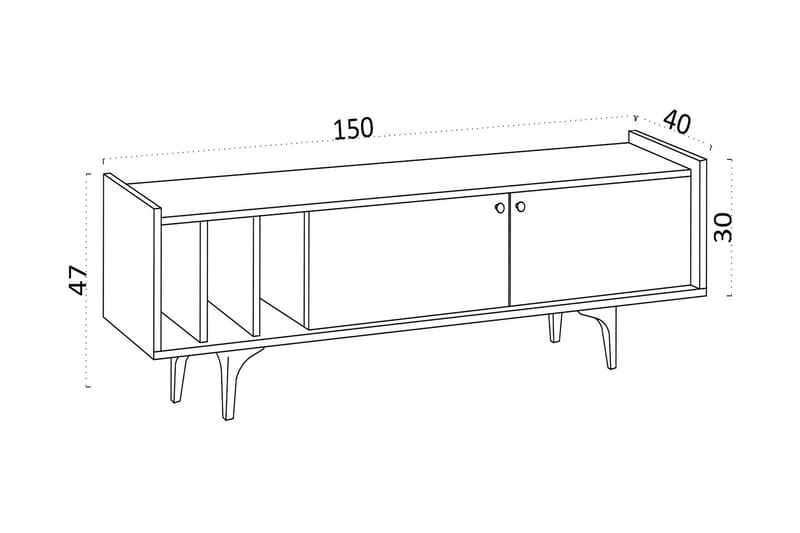 TV-taso Urgby 150x47 cm - Sininen - Huonekalut - TV- & Mediakalusteet - Tv taso & Mediataso