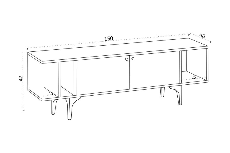 TV-taso Urgby 150x47 cm - Sininen - Huonekalut - TV- & Mediakalusteet - Tv taso & Mediataso