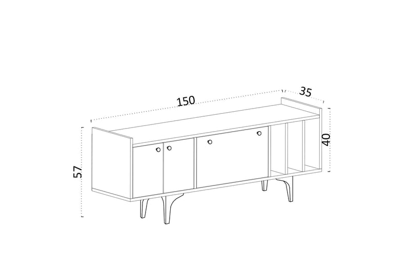 TV-taso Urgby 150x57 cm - Sininen - Huonekalut - TV- & Mediakalusteet - Tv taso & Mediataso