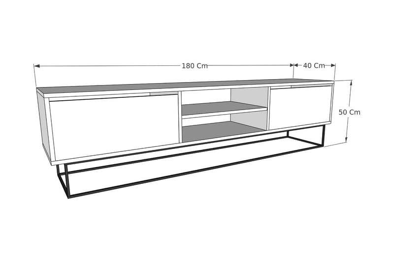 TV-taso Urgby 180x50 cm - Monivärinen - Tv taso & Mediataso