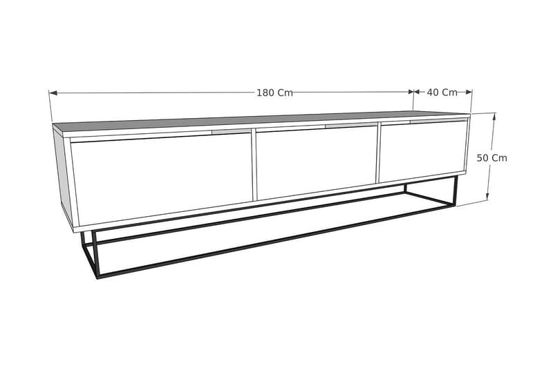 TV-taso Urgby 180x50 cm - Monivärinen - Tv taso & Mediataso