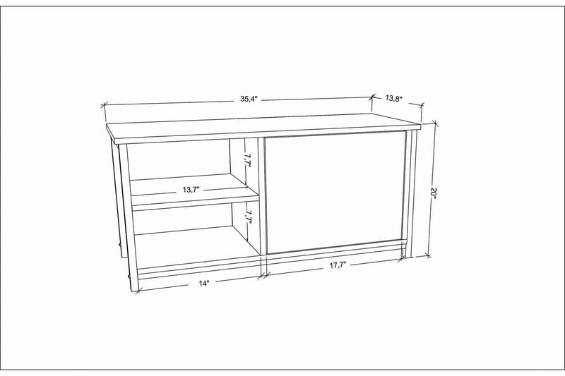 TV-taso Urgby 89,6x50,8 cm - Kulta - Tv taso & Mediataso